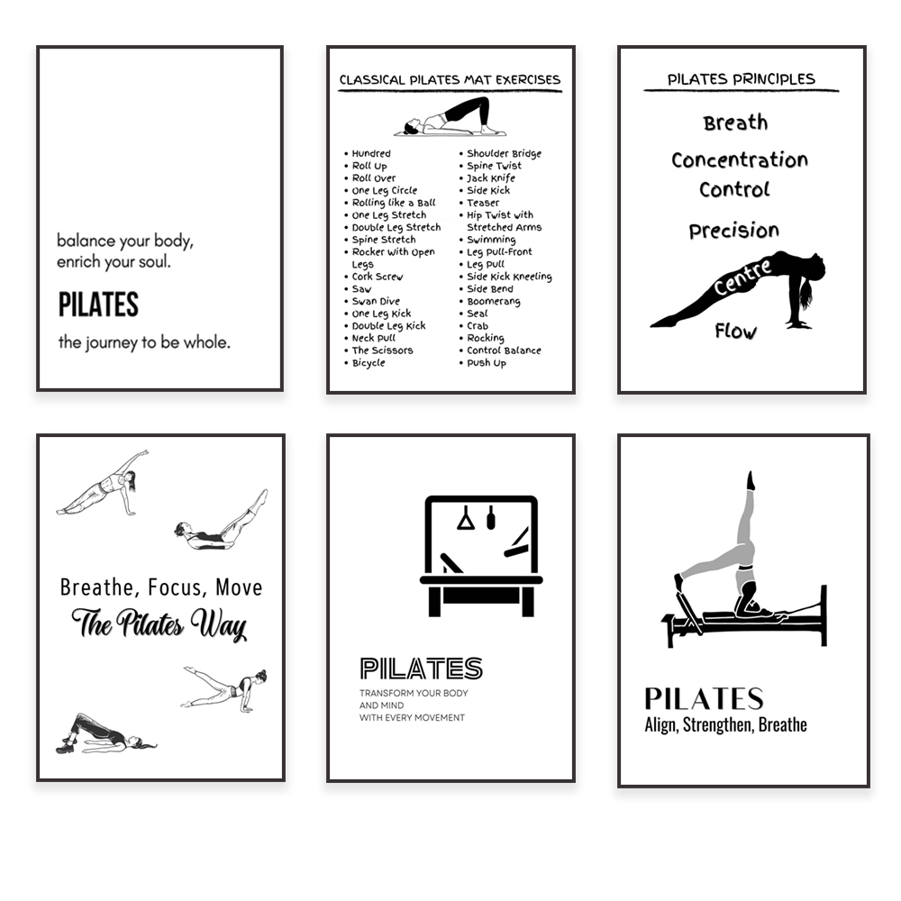 Pilates posa, principi pilates - Health Wellness Poster recensione e prezzo
